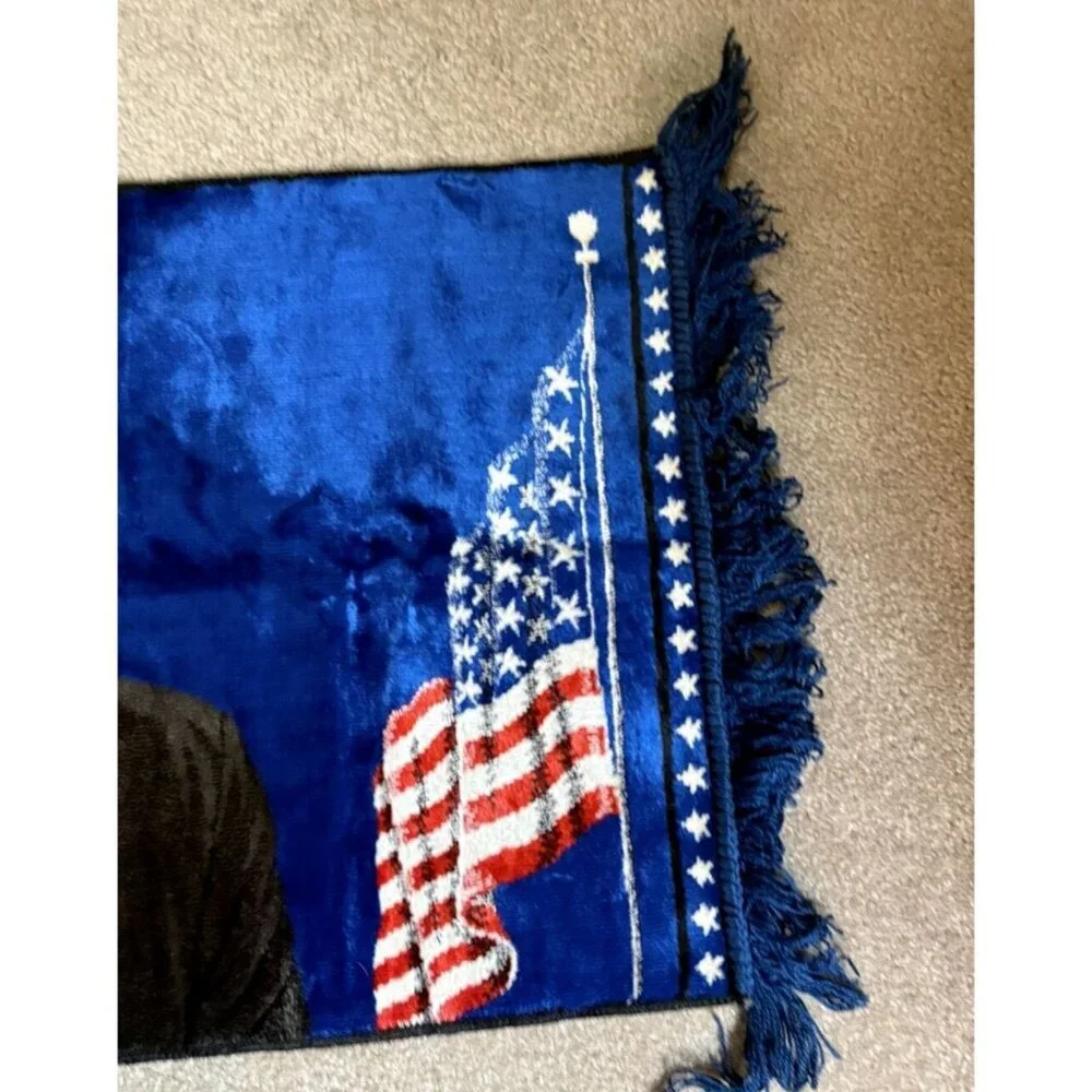 President John F Kennedy Tapestry Wall Rug JFK 36 x 18 RARE Vintage 1960s